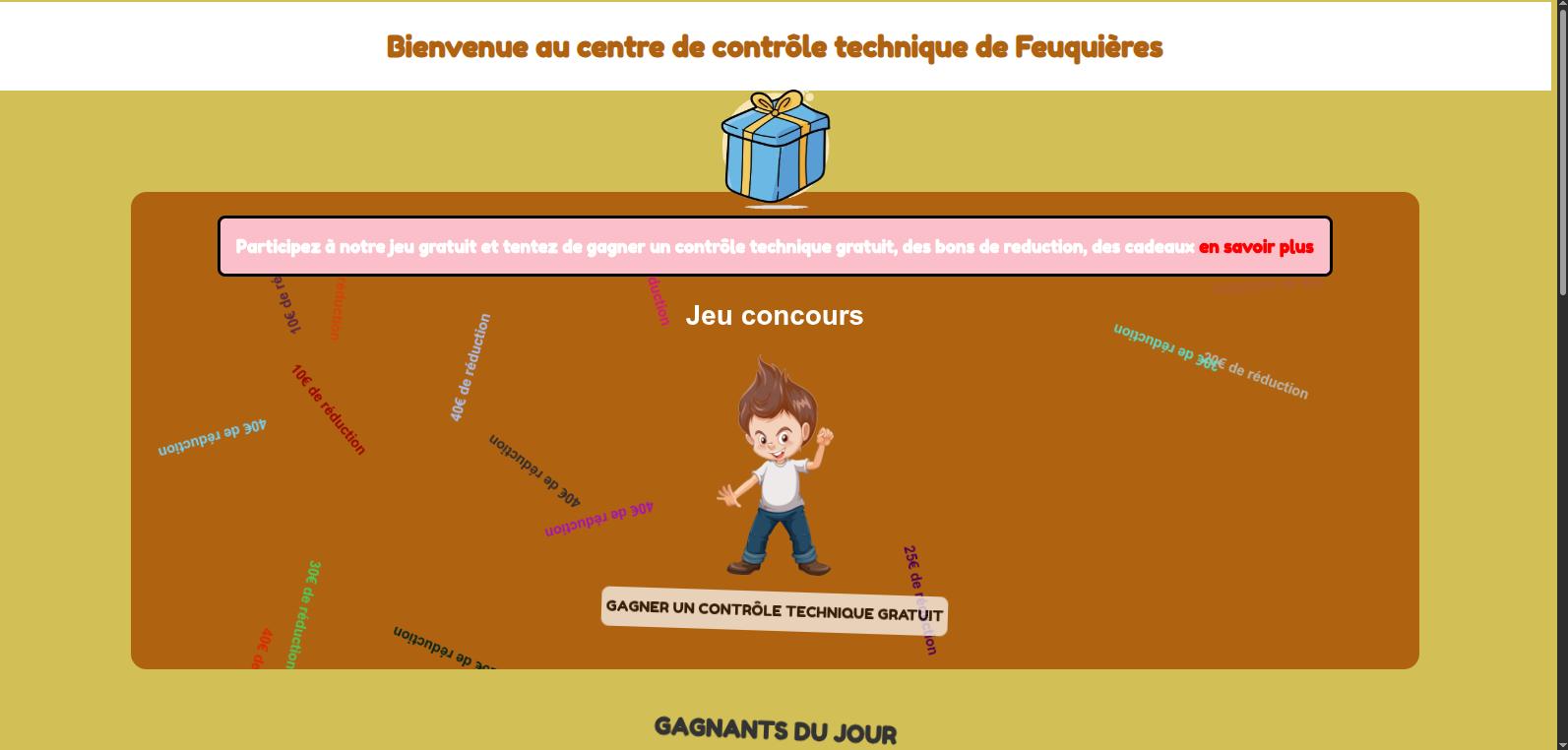 Centre de contrôle technique — mini-site concours (web)